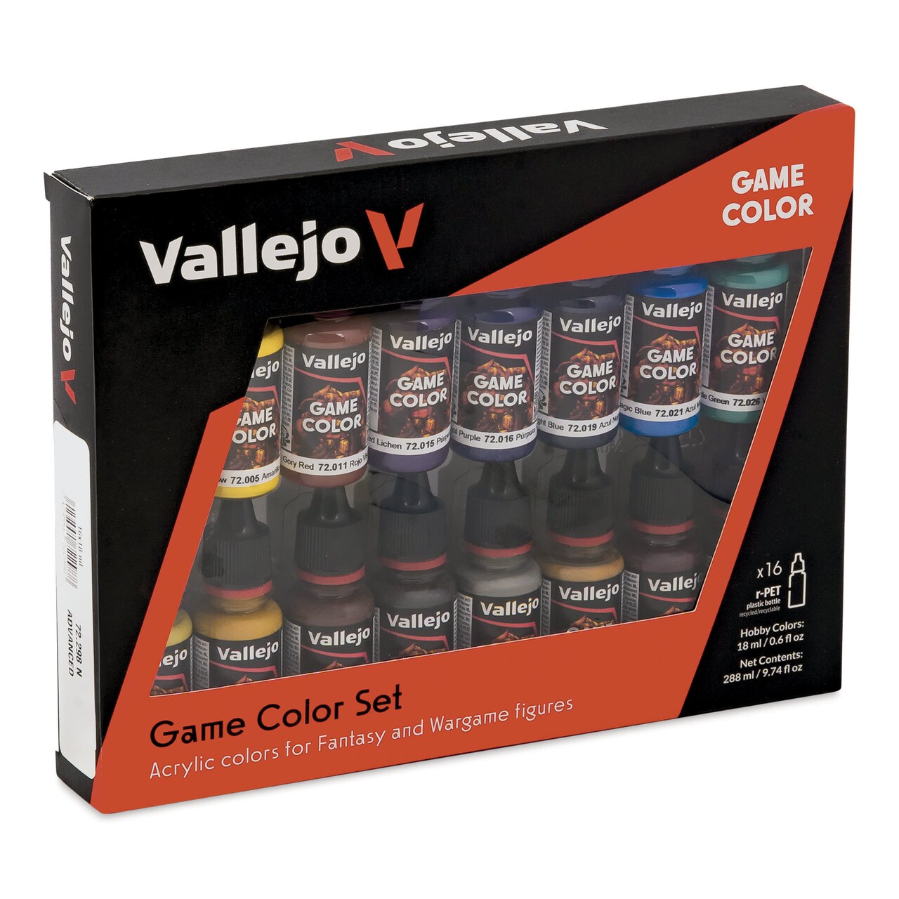 Vallejo Game Color Acrylic Paint - Set of 16, Advanced Colors, 18 ml